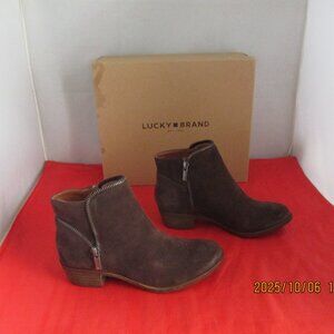 Lucky Brand Women's Boide Motorcycle Zipper Booties $130 - Size 6 - Brown - 1374